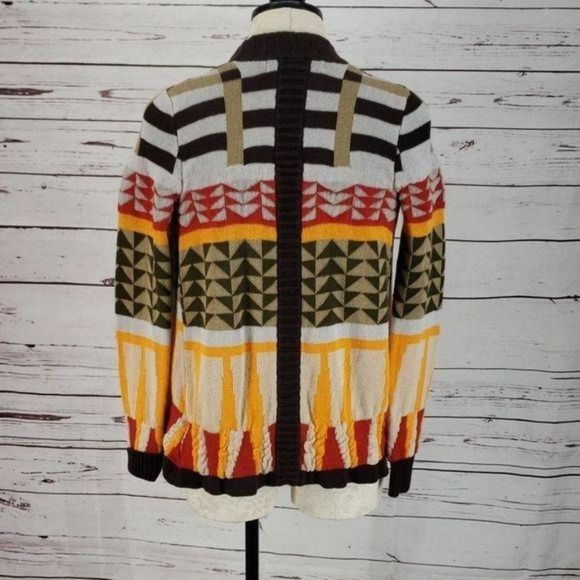 Anthro Sparrow Women's Small aztec tribal festival cardigan - Picture 4 of 8